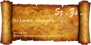 Szlanka Zsanett névjegykártya